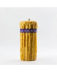 Cheeky Bee - Beeswax Candle - Dripped 3.5" x 8" - Gold