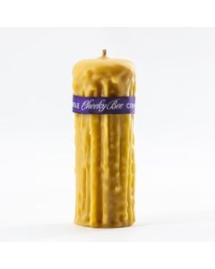 Cheeky Bee - Beeswax Candle - Dripped 2.5" x 6" - Gold 