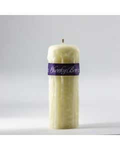 Cheeky Bee - Beeswax Candle - Dripped 2.5" x 6" - Ivory 