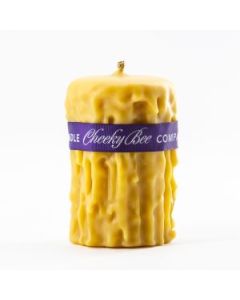 Cheeky Bee - Beeswax Candle - Dripped 3.5" x 5" - Gold