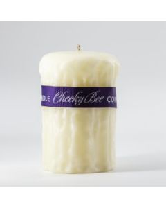 Cheeky Bee - Beeswax Candle - Dripped 3.5" x 5" - Ivory