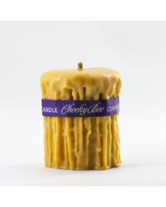 Cheeky Bee - Beeswax Candle - Dripped 4.5" x 5" - Gold