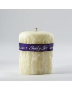 Cheeky Bee - Beeswax Candle - Dripped 4.5" x 5" - Ivory