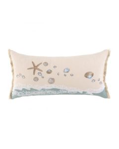 Rightside - Shells & Sand Embroidered Lumbar Pillow