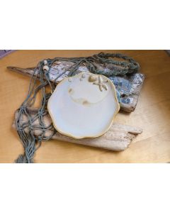 coastal design pottery salad plate