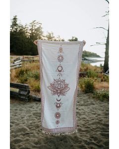 West Coast Karma - Towel - Burgundy - Chakra Lotus